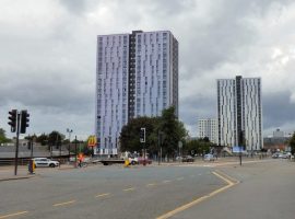 Cladding on one Salford flat. Image labelled for reuse:https://www.geograph.org.uk/photo/5450588