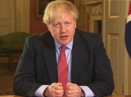 Boris Johnson giving his address