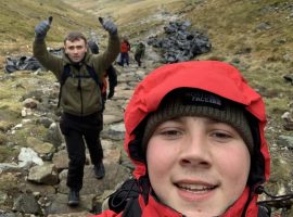 Matthew Muscat (right) tackling Scafell Pike with his friend Conor Mannion (left).