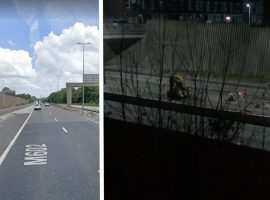 The M602 Motorway. Image on the left; screenshot