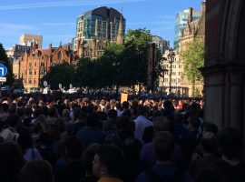 The Manchester Arena bomb vigil. Image Credit: Matthew Lanceley.