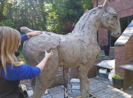 Emma Rodgers creating sculpture. 
Copyright image: Emma Rodgers