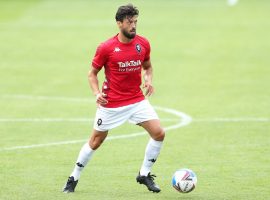 Jason Lowe in action for Salford during preseason. Credit: Salford City FC