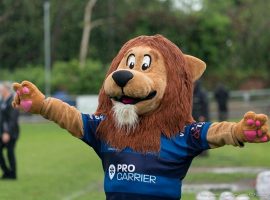 Swinton Lions mascot Dana the Lion is taking on Movement's 60k Movember challenge to help raise awareness for male suicide prevention. (Image credit: Pete Green).