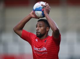 Salford City's Ibou Touray during the Sky Bet League Two match at The Peninsula Stadium, Salford.