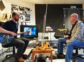 Tez (left) with one of his students (right) Copyright: Tez Skachill