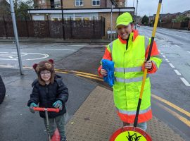 "James nominated Laura for our chocolate prize. He dropped a packet of Haribo he was given at school yesterday and Laura found it and kept it for him, and she helps us across the road every school day"
Copyright: Lee Shannon