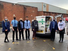 Students successfully fill vans for Salford Foodbank. Photo credit: Gemma Davies