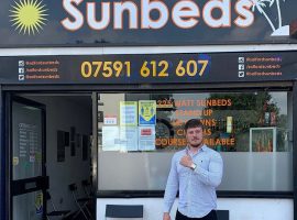 Stephen Grimes outside Salford Sunbeds
Image credit Stephen Grimes