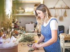 Jenna at work for her florist business, Florist Rookie © 2010-2019 Georgie Glass.