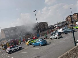Firefighters tackle blaze at Little Hulton Shopping Precinct
