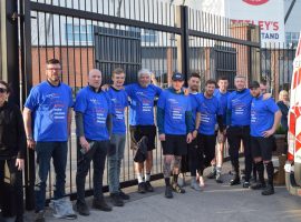 Ben Lever and the group of walkers raising money for the MND Association.