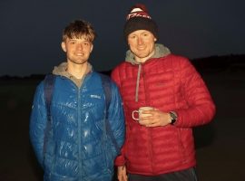 On the left: Conor during his Darkness into light swim