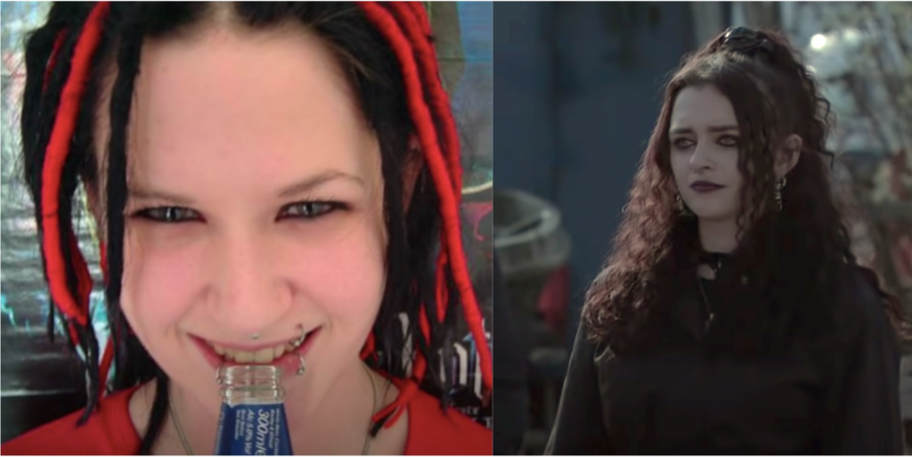 Sophie Lancaster (left), and her Coronation Street counterpart Nina (right). Photo credit: screenshots, left from (https://www.youtube.com/watch?v=unQPaLw0Z7Y) and right from (https://www.youtube.com/watch?v=Fifv2fqyoko)