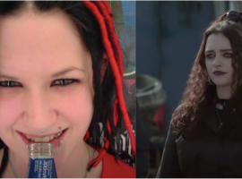 Sophie Lancaster (left), and her Coronation Street counterpart Nina (right). Photo credit: screenshots, left from (https://www.youtube.com/watch?v=unQPaLw0Z7Y) and right from (https://www.youtube.com/watch?v=Fifv2fqyoko)