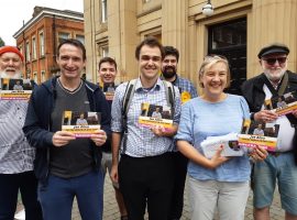 Mr Joseph Allen with his campaigners in Bexley Square