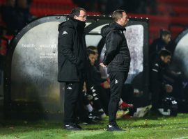 Gary Bowyer watching his Salford side
Image Credit: Salford City FC (Charlotte Tattersall)