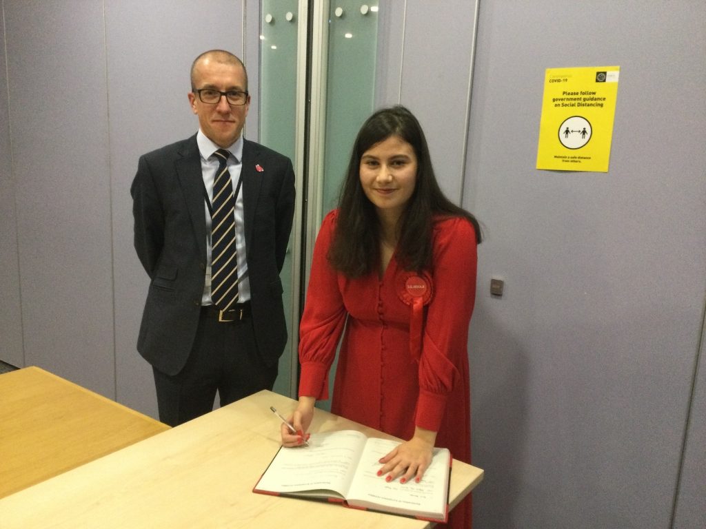 Rosanna Wain winning the Blackfriars and Trinity by-election. Credit: Salford City Council - https://www.facebook.com/SalfordCouncil/photos/a.10151378639825731/10159330727150731/