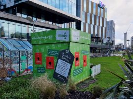 Salford Foodbank Donation Box in Media City. Image credit: Patrick Barlow