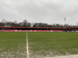 Waterlogged pitch at Salford City