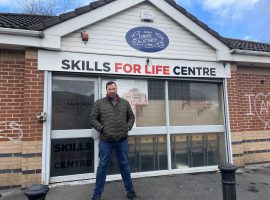 Salford Loaves and Fishes CEO Jonathan Billings, outside the Skills for Life centre