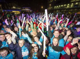 Picture by Chris Bull for Alzheimer's Society 
2/3/19
Ready Steady GLOW walk which set off from Media City , Salford.
