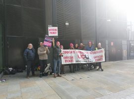 UCU Picket Line outside of UoS Media City Campus this morning (22 March).