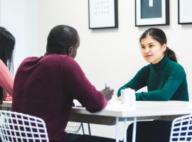 Young people in an interview