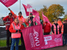 Royal Mail Workers at the Picket Line. Credit: Mel Cionco