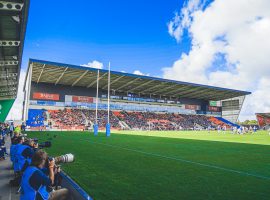 View of the AJ Bell Stadium from the stands