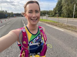 Laura during the Manchester Half marathon