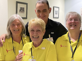 Volunteers: Brenda, Dot,  Lynne, and housekeeper Brian Cogswell. Credit: North Care Alliance