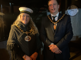 Salford's Ceremonial Mayor, Anne-Marie Humphrey's alongside