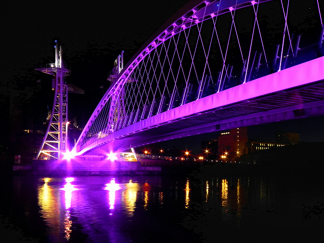 The Lowry Bridge at night