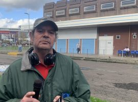 Wayne, a local Salford Busker. image credit: Joe Hatton