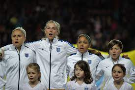 England women before a match against the US 