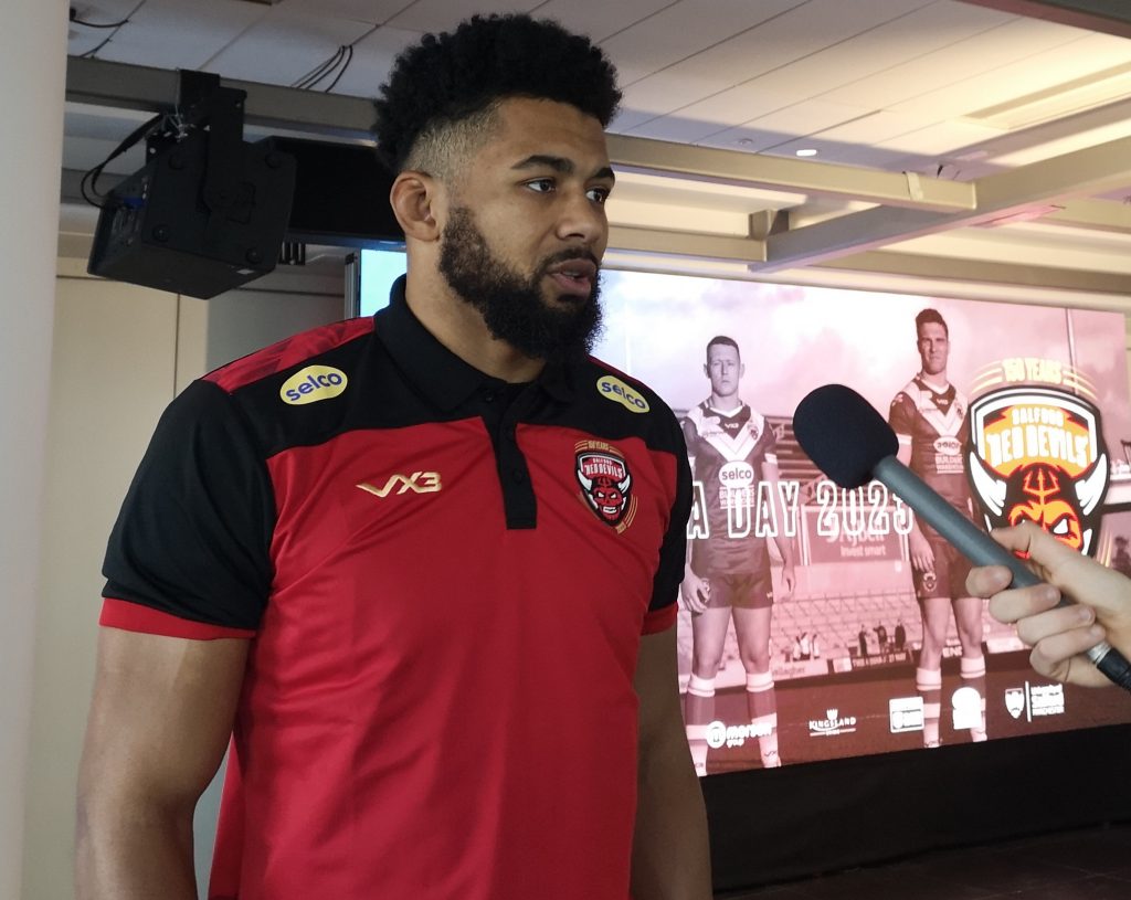 Kallum Watkins at Salford Red Devil's media day