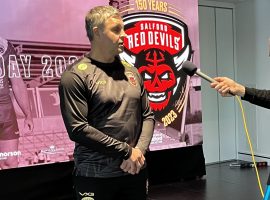 Image of Salford Red Devils head coach Paul Rowley - taken by Harry Winters