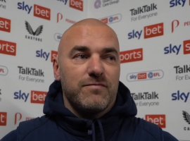 Neil Wood post match Salford vs Harrogate. Image from Salford City Youtube. Screenshot