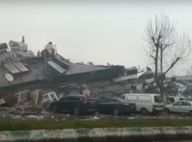 Earthquake damage in Turkey.
Credit: BBC News youtube channel