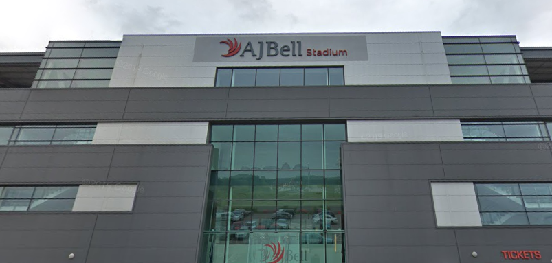 AJ Bell stadium. Screenshot from Google maps