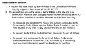 Screenshot of a document on Salford City Council's website