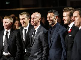 Salford City co-owners (from left to right) Paul Scholes, Phil Neville, Nicky Butt, Ryan Giggs, David Beckham and Gary Neville.