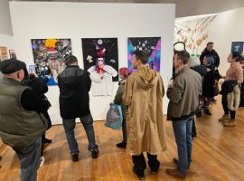 Some of the artwork completed by residents of 'START' on display at Salford Museum and Art Gallery.
Image given permission to use by Dennis Baldwin.