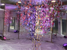 “Celebrating colour, diversity and coming together” - Textile installation by Lauren Mullarkey and LGBTQ+ youth. Image: Ben Gleave