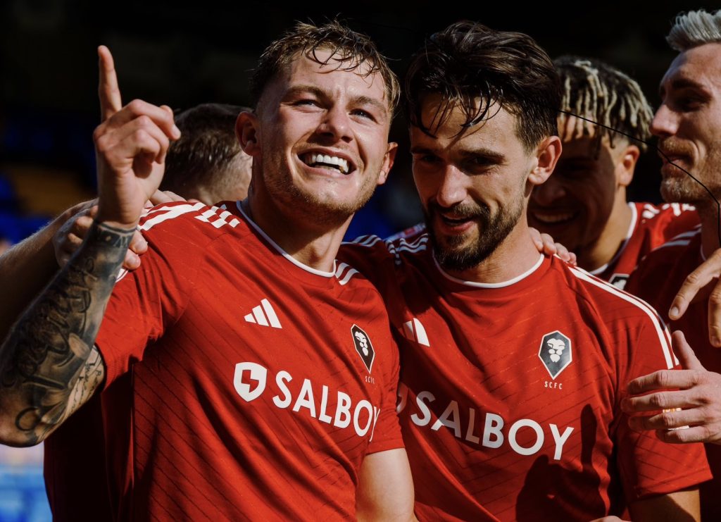 Callum Hendry scored a hattrick against Tranmere. Credit: Salford City Twitter. Permission given to use Salford City media.