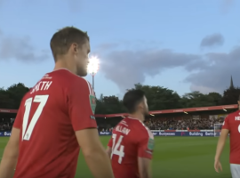 Matt Smith under the lights. Credit: Salford City Youtube screenshot.