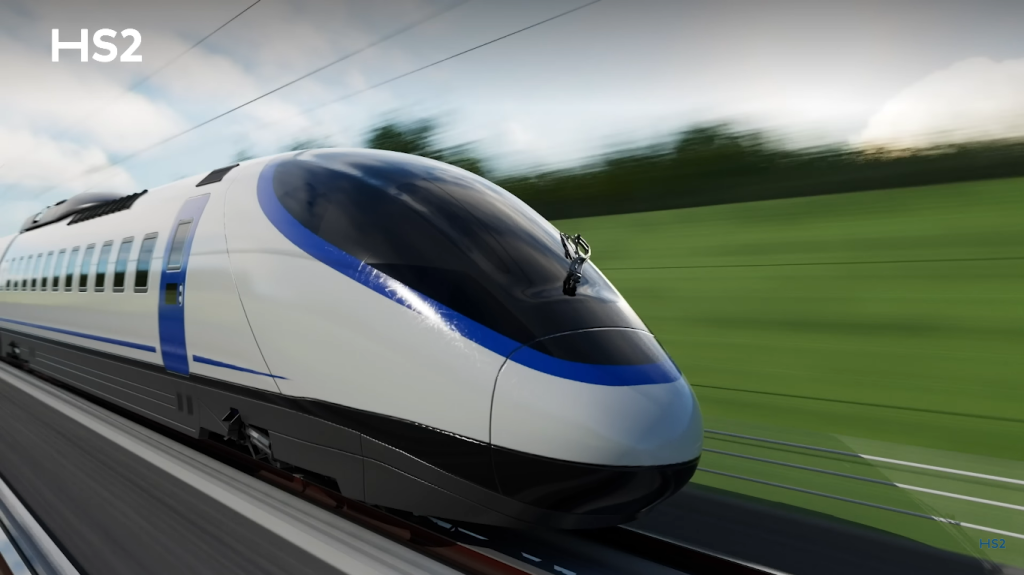 What the new HS2 trains could look like. Credit HS2 YouTube screenshot. https://www.youtube.com/watch?v=sJkIJdgpHUs&feature=youtu.be