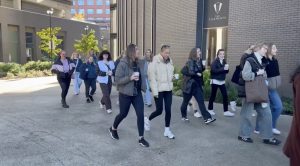 Girls who walk group heading to Peel Park Image credit Poppy Smart.