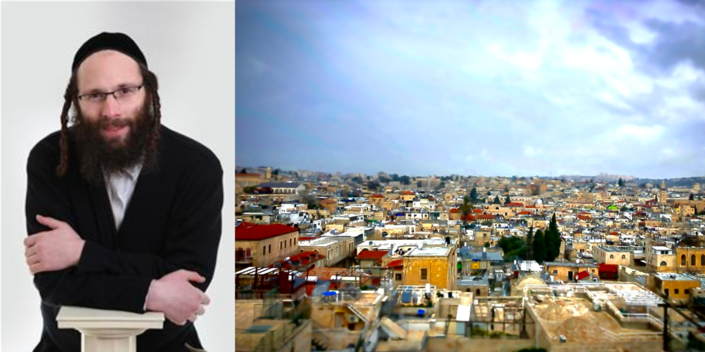 Image of Councillor Andrew Walters (Credits: Salford City Council) alongside image of Jerusalem (Credit: H Winters of Salford Now)